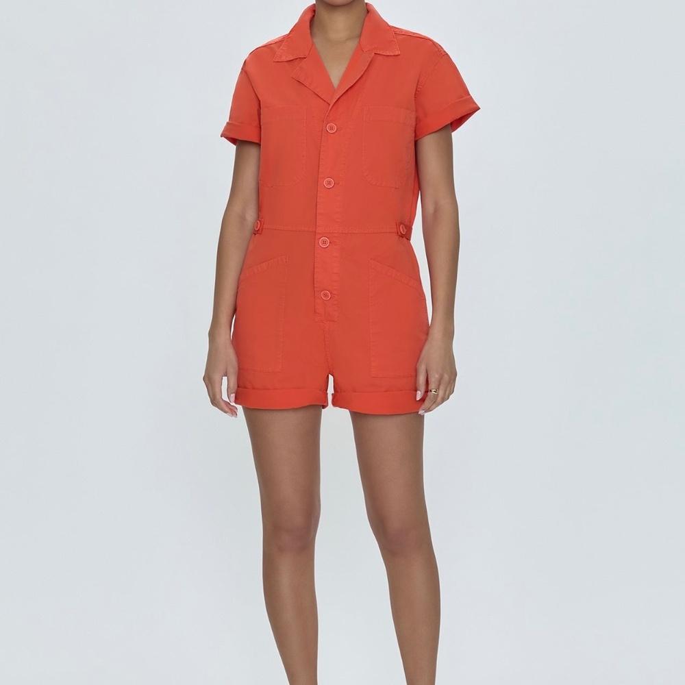 Pistola Parker Short Sleeve Romper - Blood Orange - Picture 4 of 4
